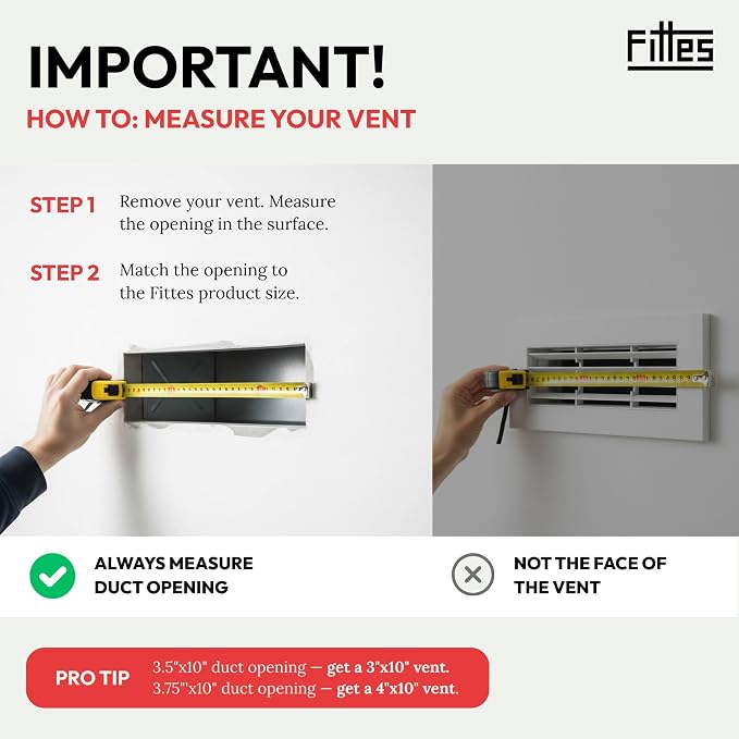 Fittes Flush Wall Vent, Minimalist ABS Plastic HVAC Air Return Register Cover - Image 3