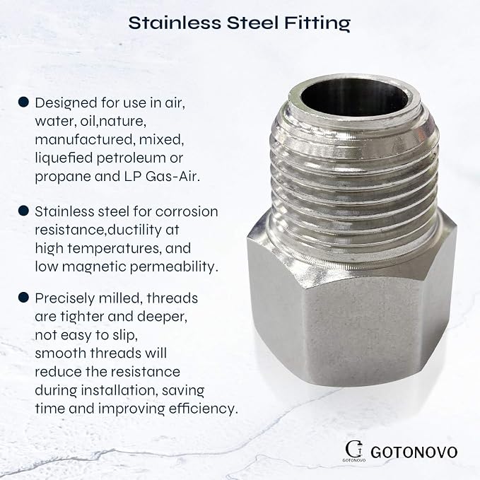 gotonovo G1/2 Inch Female To NPT1/2 Inch Male Threads Adapter Shower Fixture - Image 5