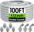 100FT Liquid-Tight Conduit and Connector Kit, 1/2 Flexible Non Metallic by YesBes