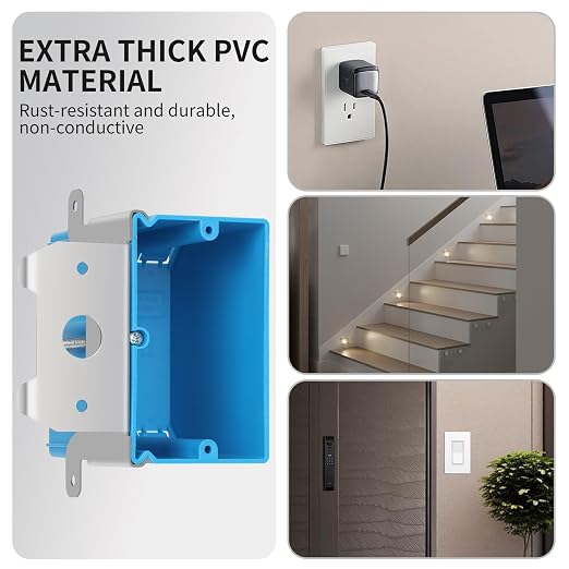 Single Gang Adjustable PVC Electrical Box, 21 cu. in, 12 Pack | Adjustable - Image 3