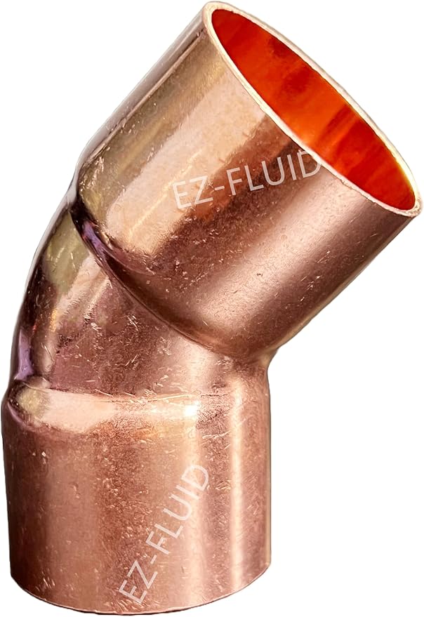 EZ-FLUID Plumbing 2-1/2" C X C Cooper 45 Degree Elbow, LF Short Turn Pressure by EZ-FLUIDPlumbingProducts