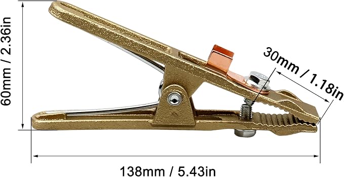 260-Amp Welding Ground Clamp, Brass A-shape Earth Clamp - Image 3