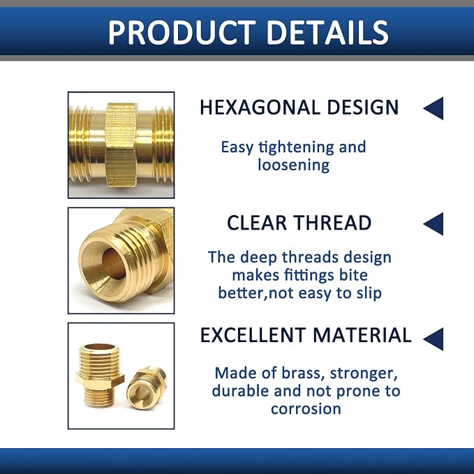 1 Pcs M16 x 1.5mm Male to M14 x 1.5mm Male Adapter, Welding Hose Coupler Adapte - Image 3