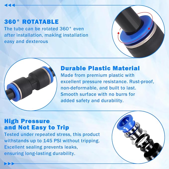 94 Pcs Quick Connect Air Line Fittings Kit Pneumatic Air Fittings | 1/4" 3/8" - Image 4