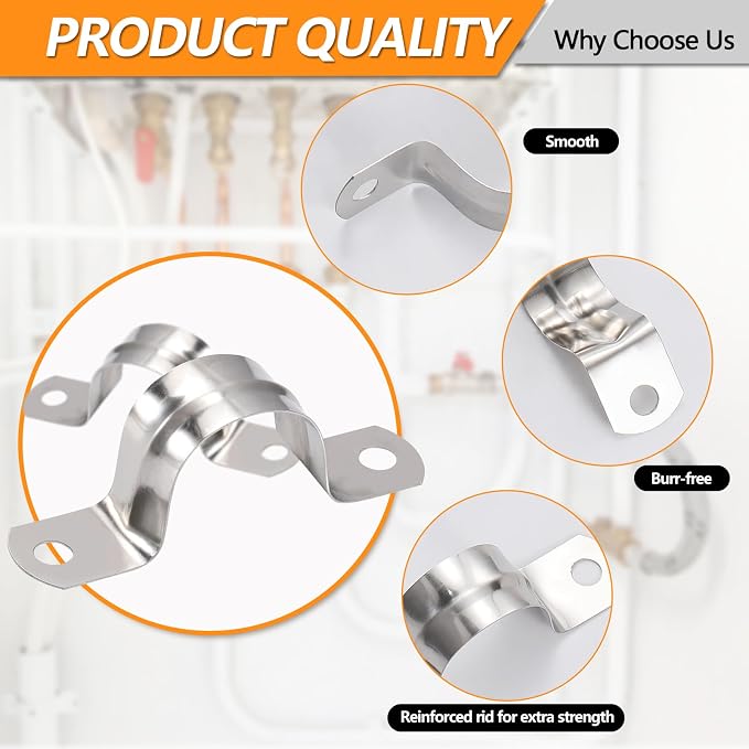 60Pcs M20 Stainless Steel Conduit Clamps | Conduit Clamps, Heavy Duty Pipe - Image 5