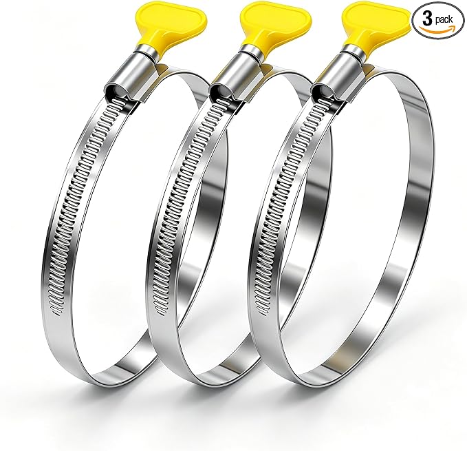 Dianrui 3 PCS Dryer Hose Clamp 4 Inch Hose Clamp Stainless Steel Thumb Screw by Dianrui