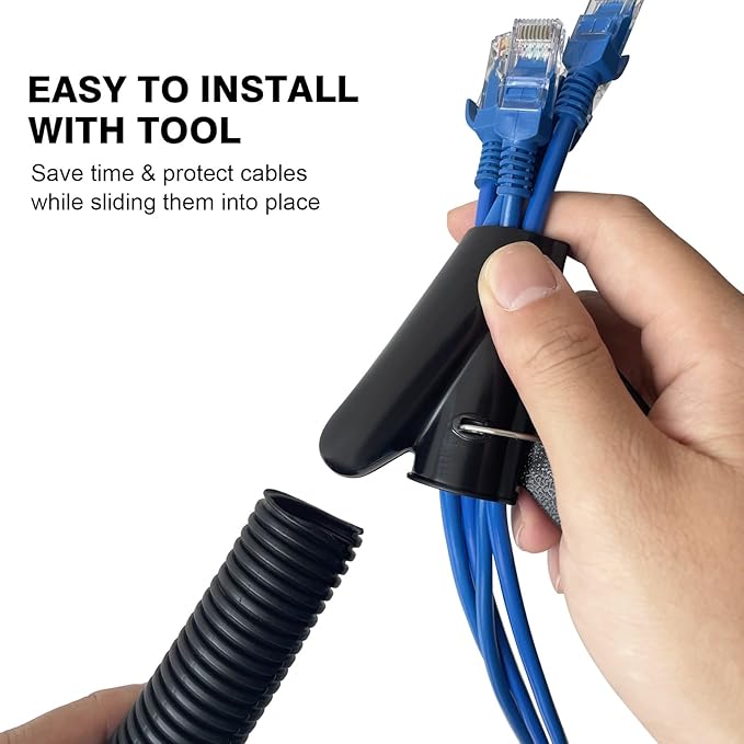 25FT - 1 Inch Split Wire Loom - Black | Easy to Install - Image 3