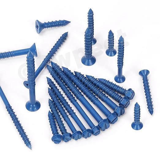 Swpeet 52Pcs 3/16" x 2-1/4" Slotted Hex Washer Head Concrete Screws Anchor - Image 5