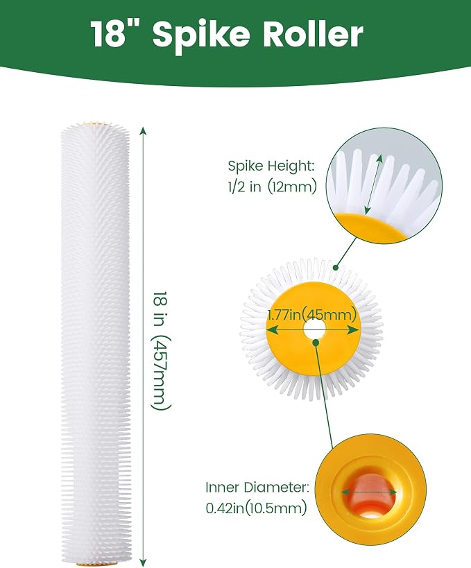 VOOMEY 18 Inch Spiked Roller for Epoxy Floor & Self Leveling Cement | Large - Image 4