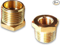 2 Pcs Brass Bushing 1/2" Male to 1/4" Female, 1/2" to 1/4" NPT Adapter Hex by Gadoutcover