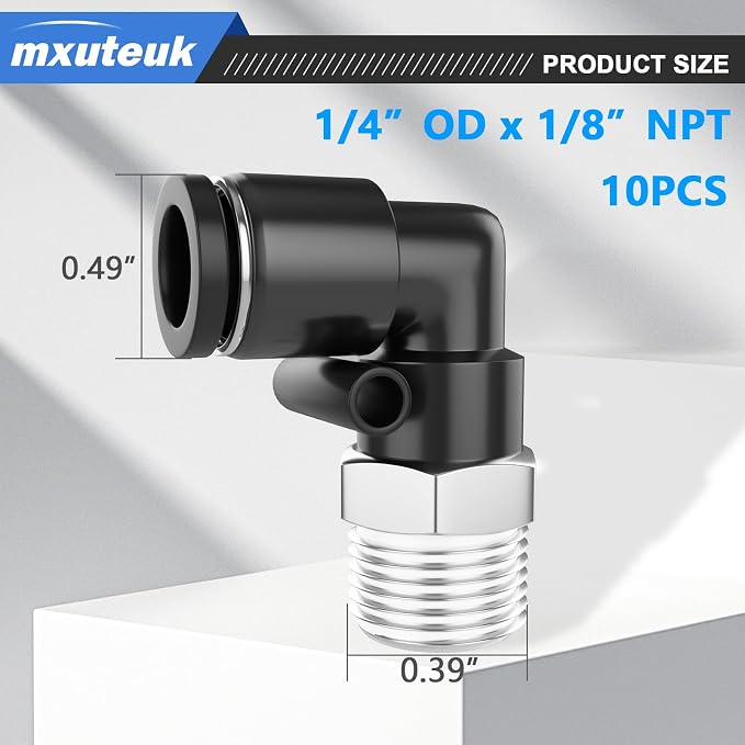 mxuteuk 1/4"OD to 1/8" NPT Push to Connect Fittings, Quick Connect Air Hose - Image 2