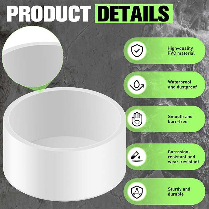 30 Packs 1 Inch PVC Pipe End Cap, Fits 1.315" OD Schedule 40 Furniture Grade - Image 3
