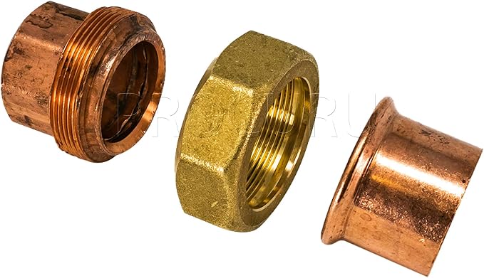 2-Pack 1-1/2 Inch Copper Union CxC Sweat Connection, Made in USA, Certified Safe - Image 4