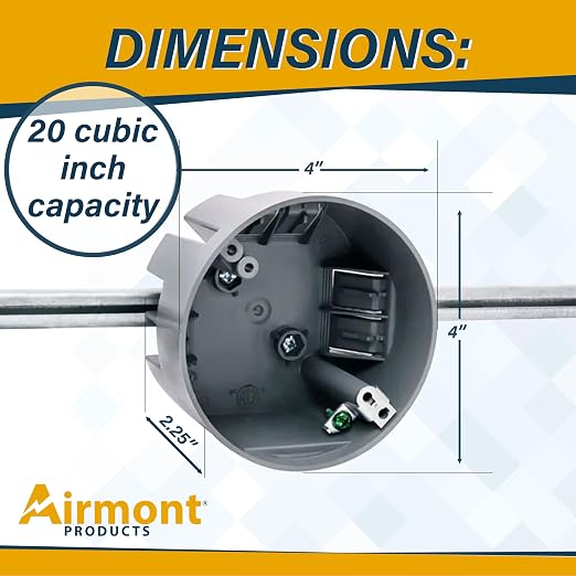 Round PVC Electrical Box with Adjustable Bar, - Image 3