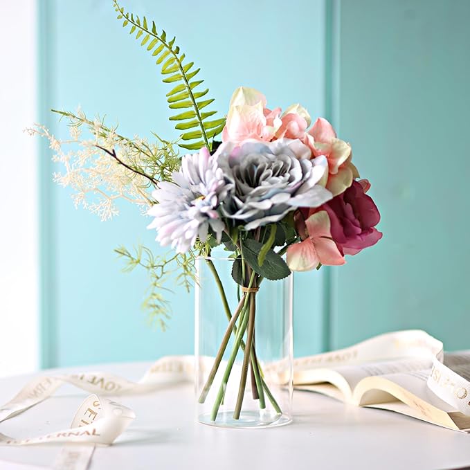 12Pcs Glass Cylinder vases for Centerpieces, 6 Inches Clear Bud Vases for - Image 5