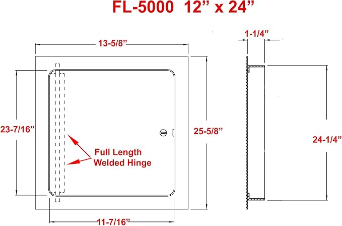 Premier Flush Access Panel, FL-5000 Series, Screwdriver Latch - Image 4