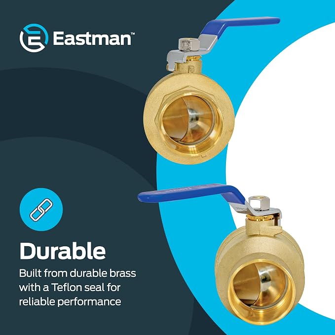 Eastman Heavy Duty Full Port Brass Ball Valve, 2 in Sweat x 2 in Sweat - Image 4