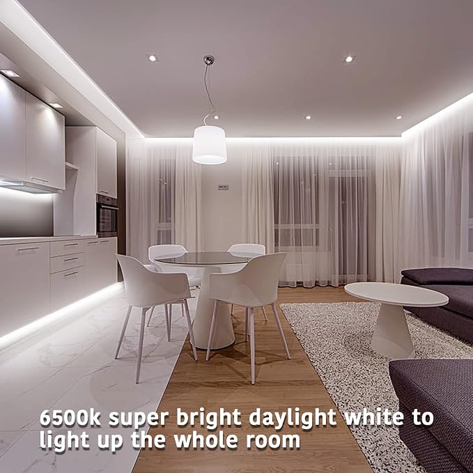 dalattin White LED Strip Lights, 40ft Dimmable LED Light Strip 6500K Bright - Image 5