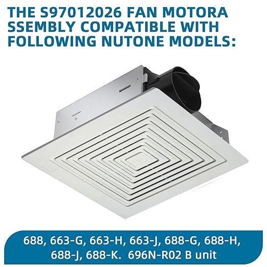696N-R02 B Unit for NuTone S97012026 Fan, Broan 688 Replacement Fan Motor - Image 4