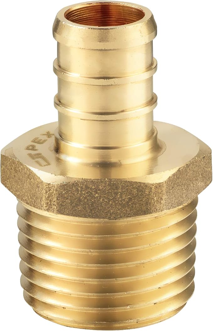 5PC Pex Barb Crimp Brass Fittings 1/2 Inch x 1/2 Inch NPT Male Adapter | ASTM - Image 3