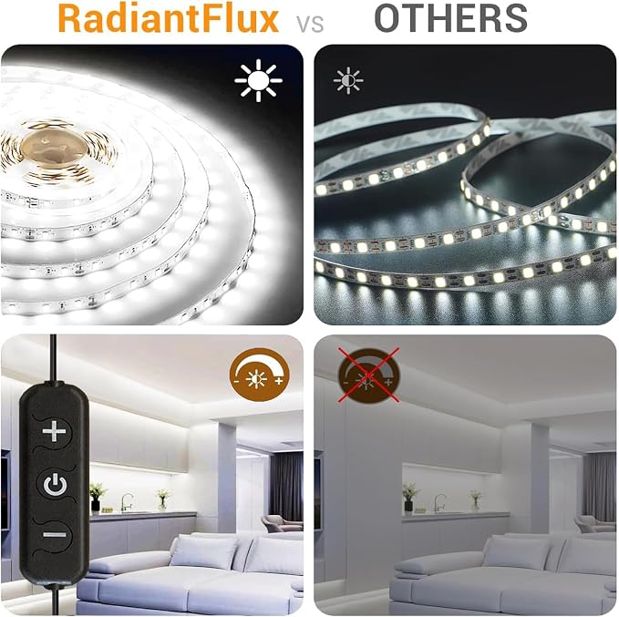 RadiantFlux White Led Strips Lights.2 Sets of 50ft Strip Light, Flexible Light - Image 3