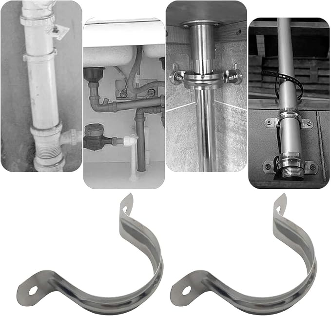 SDY 50 Pcs 1/4" Stainless Steel Pipe Strap, Two Hole, U Bracket, Heavy Duty - Image 9