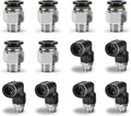 CNAODUN 12 Pcs Push to Connect Fittings 3/8 Inch Tube OD x 1/4 Inch NPT Thread by CNAODUN
