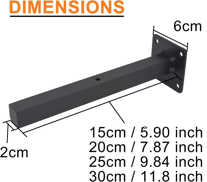 AddGrace Industrial Black Shelf Brackets 8 Inch L Brackets - Image 3