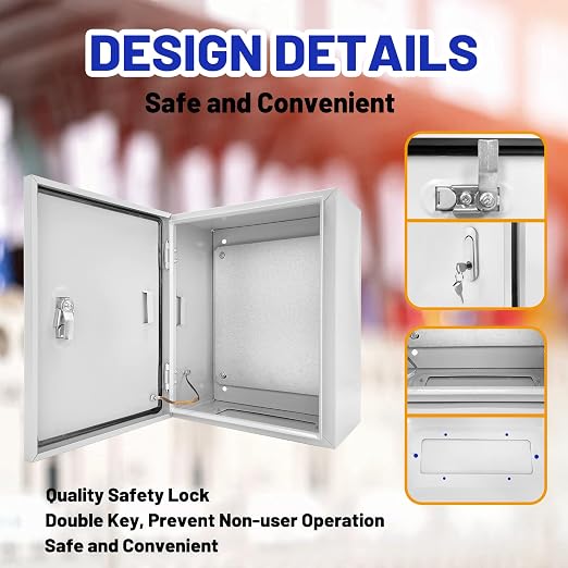 Electrical Junction Box 16x12x8, NEMA 4X IP66 Steel Enclosure Box | 1.5mm steel - Image 5