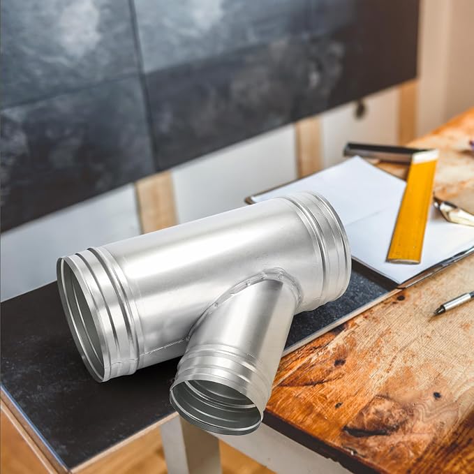 SOUJOY 6" to 4" Branch Y-Shape Ducting Connector, 45 Degree Galvanized Duct - Image 6