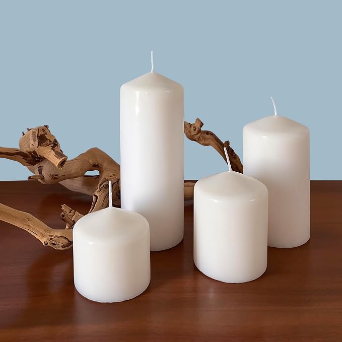 Stonebriar Unscented White Tall Pillar Candles, 35 Hour Burning Candle Pillars - Image 7