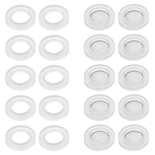 Mabor 20Pcs Rubber Washer for Shower Head, Stainless Steel Mesh Seal Ring Gasket by Mabor