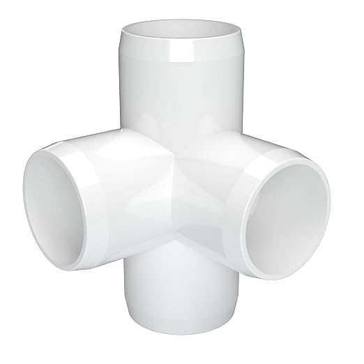 1” 4-Way Tee Furniture Grade PVC Fitting in White, Made in USA, UV-Resistant - Image 9