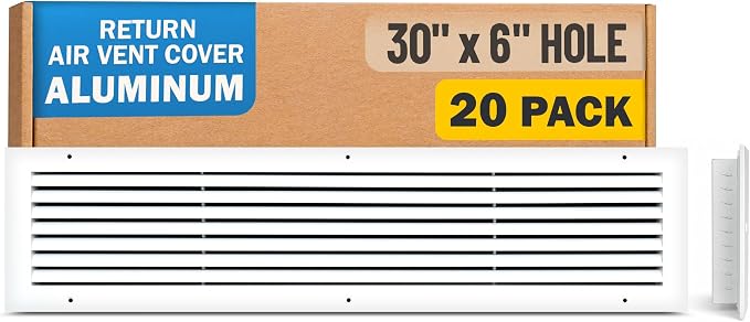 Fits 30x6 Hole | Aluminum Return Air Grille by Handua | Vent Cover Grill by Handua