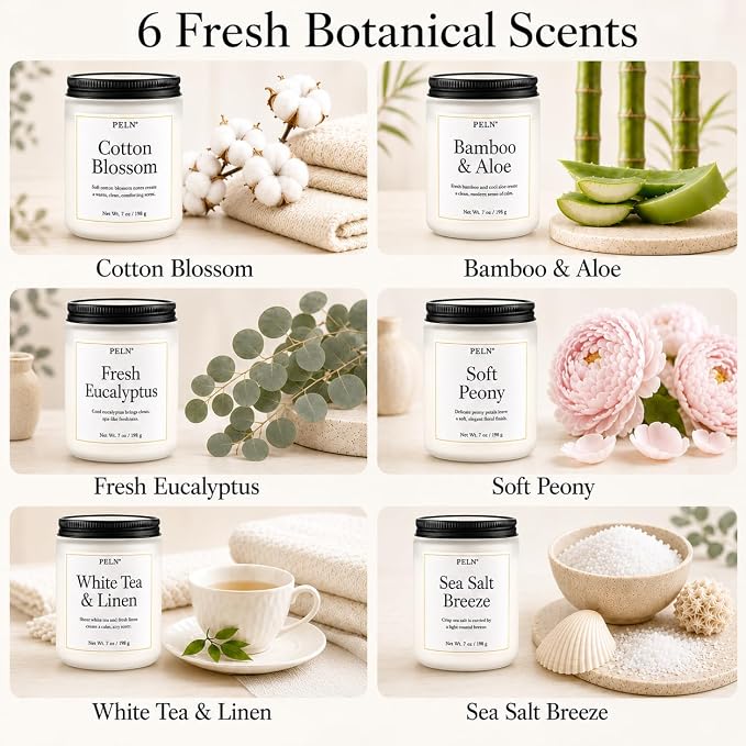 Scented Candles Gift Set, 6 Pack Clean Living Scented Candles | 7 oz Soy Candles - Image 2