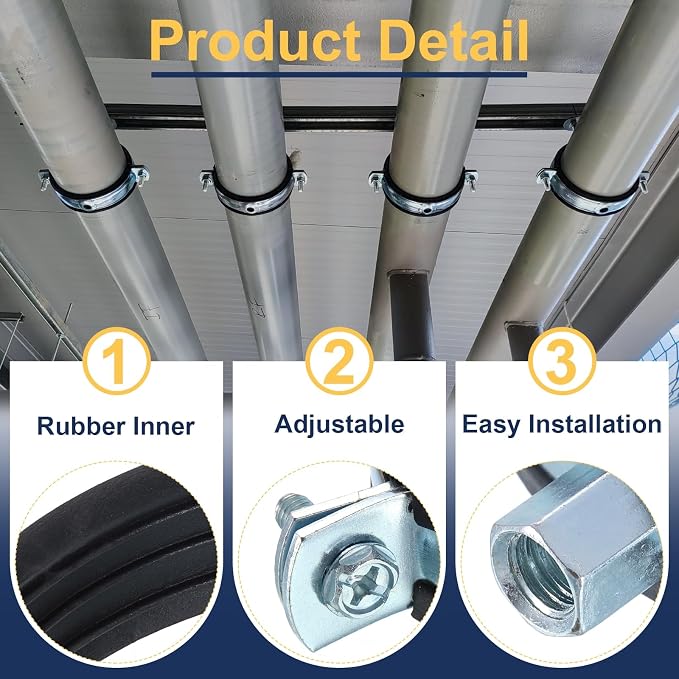 uxcell 6 Pcs Split Ring Pipe Hanger, 110mm/4.3inch Adjustable Pipe Bracket - Image 3