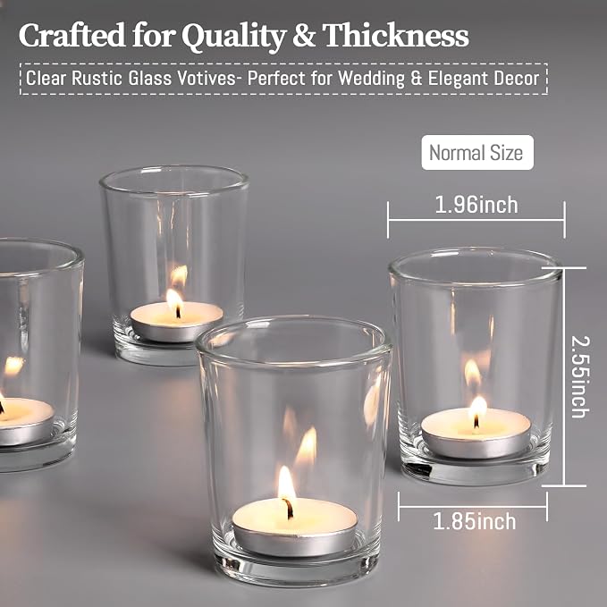 Letine 24-Pack Votive Candle Holders, Reusable Durable Candle Votives, Wedding - Image 2