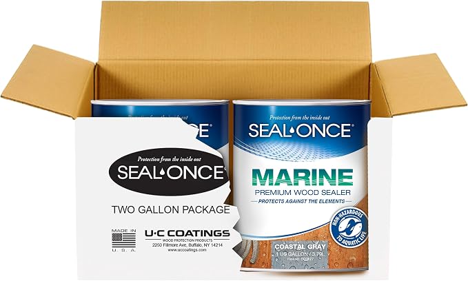 SEAL-ONCE Marine Ready Mix Wood Sealer and Stain, Coastal Gray, 2 Gallon | - Image 2