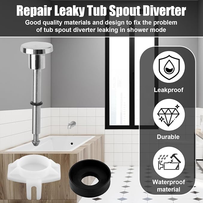3pcs Tub Spout Diverter Repair Kit, Diverter Valve Stems Seals & Gates | Leaky - Image 7