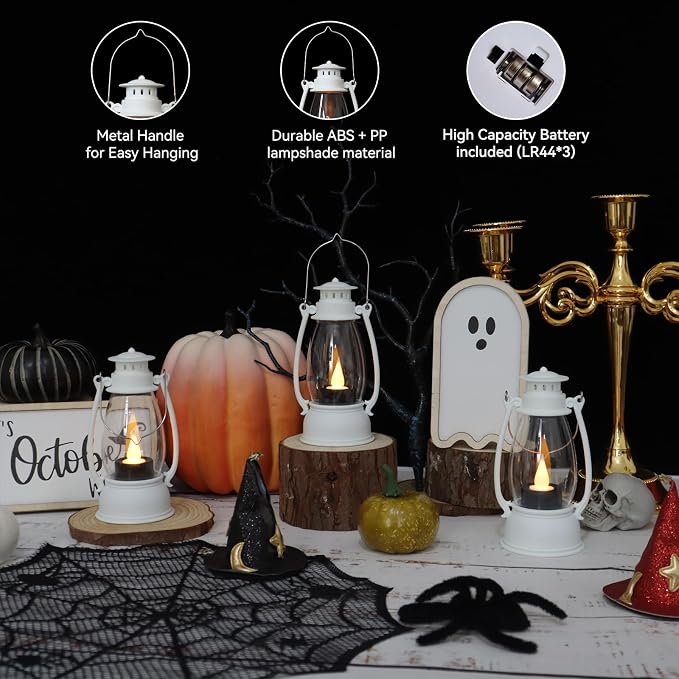 White Mini Lanterns Decorative 6-Pcs - Image 2