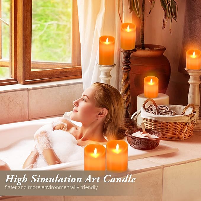 AKU TONPA Real Wax Flickering Flameless Candles Battery Operated LED Fake - Image 5
