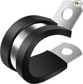 1-1/2 Inch Wire Clamp, 10 Pack Stainless Steel Cable Clamp, Rubber Metal Loop by ZIPCCI