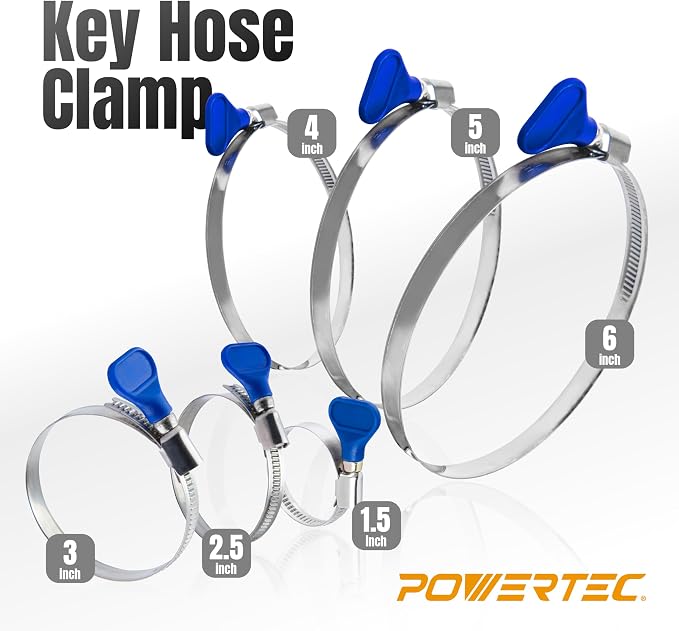 POWERTEC 70250 6 Inch Key Hose Clamp, Thumb Screw Key Adjustable Stainless - Image 8