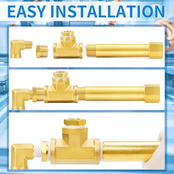 ChillWaves Brass Pipe Fitting, Long Nipple Pipe 1/8" NPT Male x 1/8" NPT Female - Image 7