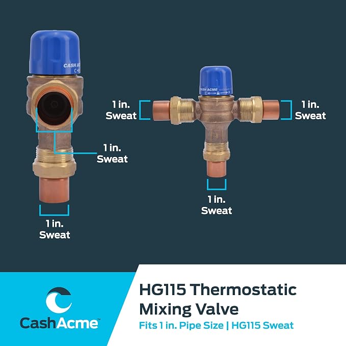 Cash Acme 1 Inch HG115 Sweat Thermostatic Mixing Valve - Image 5