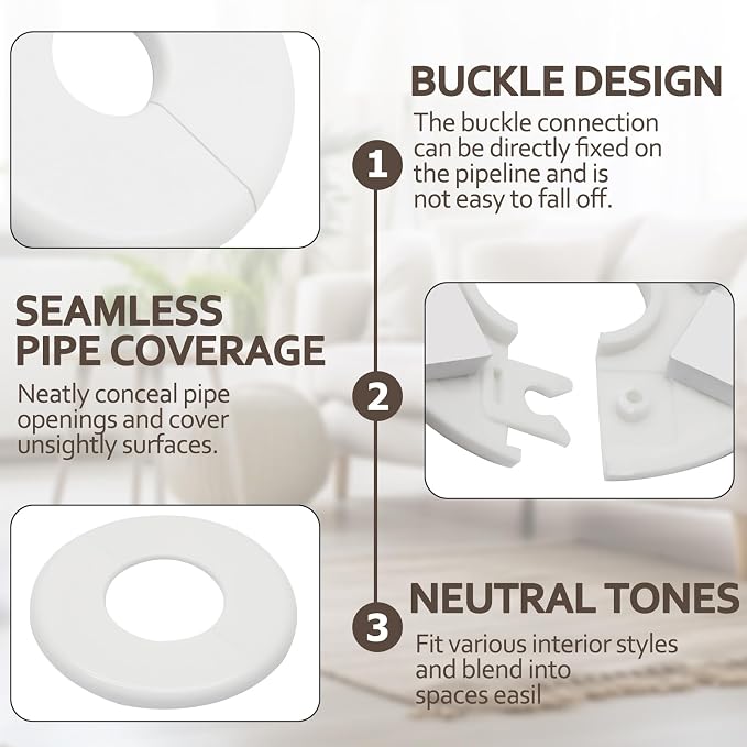 2 Pcs Wall Split Flange, Plumbing Cover Plates, - Image 4