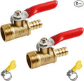 2 Pcs Brass Ball Valve, 8mm x 3/8 Inch, Male NPT | Full Port Shut Off Valve by FOCMKEAS