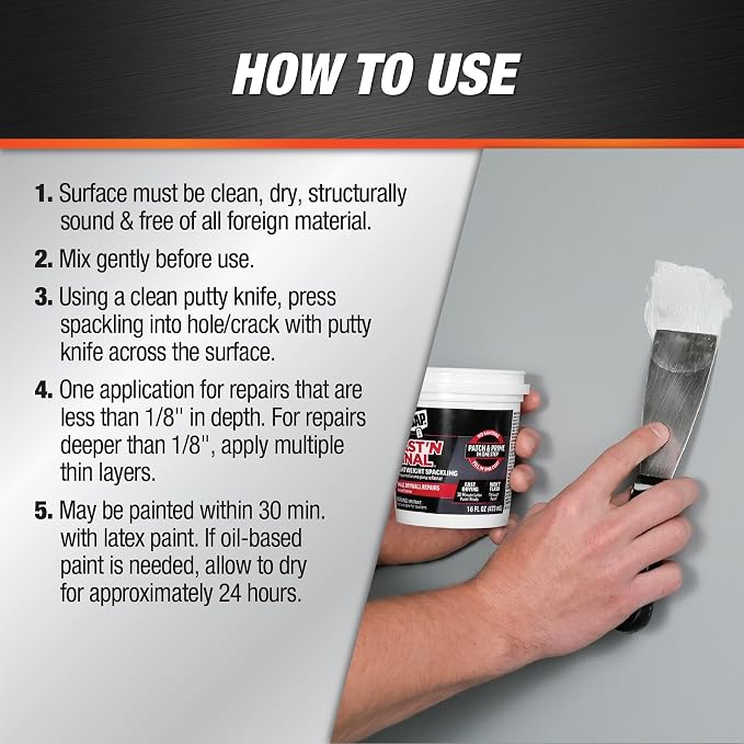 DAP Fast 'N Final Lightweight Spackling, 16 Oz - Image 3