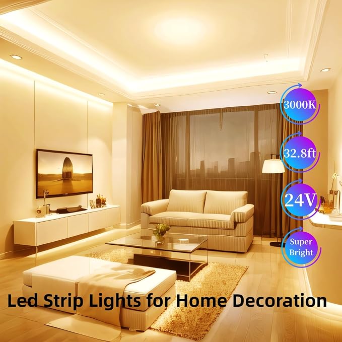 32.8ft Warm White Led Strip Lights - Image 4
