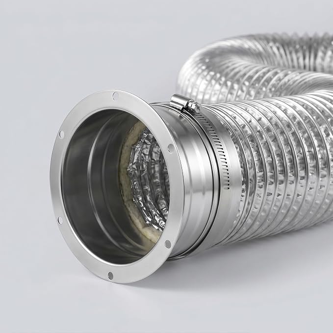 Air Duct Connector, Dryer Vent Wall Plate 4 Inch Duct Connector, Flange Panel | - Image 4